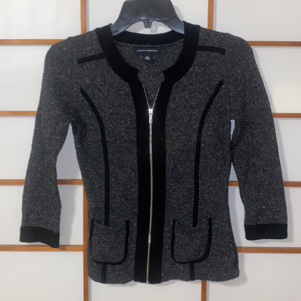 Banana Republic wool zip up sweater